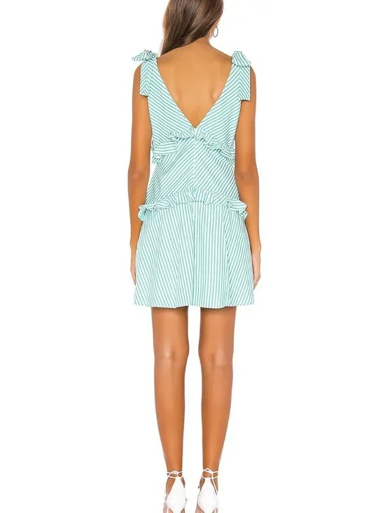 BCBGeneration Tie Shoulder Mini Dress | Jade Green, Size: 6 - Picture 4 of 4